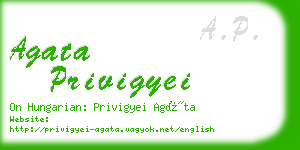agata privigyei business card
